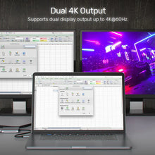 UNITEK V1404B USB-C to Dual HDMI 4K Adapter 15cm MST for Windows 4K@60Hz HDCP 2.2