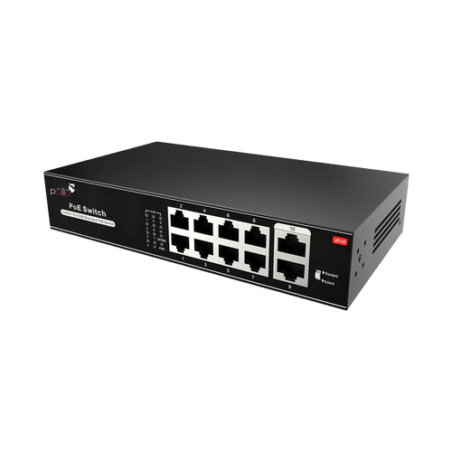 10-Port Megabit PoE Network Switch | PLN-1108MB | 8 × PoE Ports (IEEE 802.3af/at) | 2 × Uplink Ports | 100W PoE Budget | Extended Mode up to 250m | IP30 | 4KV Lightning Protection - UGREEN PAKISTAN