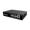10-Port Megabit PoE Network Switch with Gigabit Uplink | PLN-1108MGB | 8 × PoE Ports | 2 × Gigabit Uplink | 120W PoE Budget | Extended Mode up to 250m | IP30 | 4KV Lightning Protection