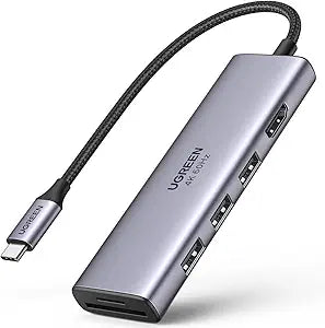 UGREEN 60383 6-in-1 USB-C Hub: 4K HDMI, USB 3.0 & SD/TF Card Reader