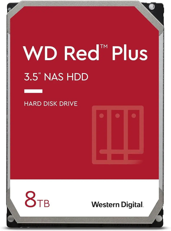 WD Red Plus 8TB 3.5" NAS Hard Drive | SATA Internal HDD for Home & Business NAS
