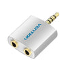 VENTION BDAW0 4 Pole 3.5mm Male to 2×3.5mm Female Audio Converter | Audio Splitter | Headset Splitter | PC, Laptop, Gaming Headset