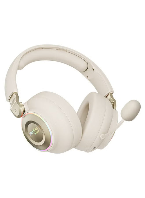 BG600 STRAYGOS Wireless Gaming Headset | Tri-Mode 2.4GHz + Bluetooth + Wired | 50mm Drivers | ENC Noise-Canceling Mic | RGB Light FX | 10H Playtime | PS5/PS4/PC/Mac/Xbox/Switch | Beige