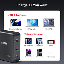 UNITEK P1115A 140W GaN Wall Charger 2x USB-C 1x USB-A PD Fast Charge for MacBook Pro iPad iPhone EU
