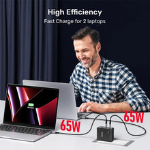 UNITEK P1115A 140W GaN Wall Charger 2x USB-C 1x USB-A PD Fast Charge for MacBook Pro iPad iPhone EU