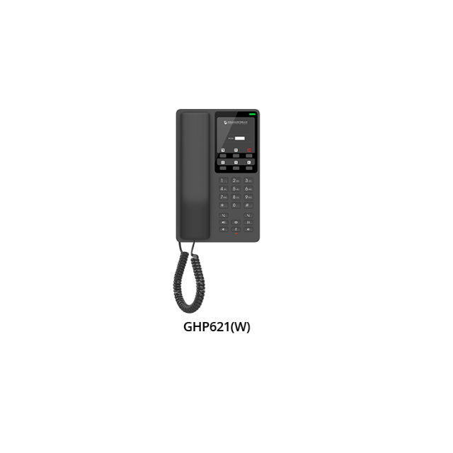 Grandstream GHP621 Compact Hotel Phone | 6 Programmable Keys, PoE & USB–C