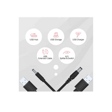 UNITEK Y-C495BK USB-A to DC 3.5x1.35mm Power Cable 1M 15W 5V-3A for Routers Speakers LED Lights