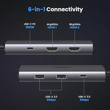UGREEN 15852 6-in-1 USB-C Hub: Dual 8K HDMI, USB 3.0 & 100W PD