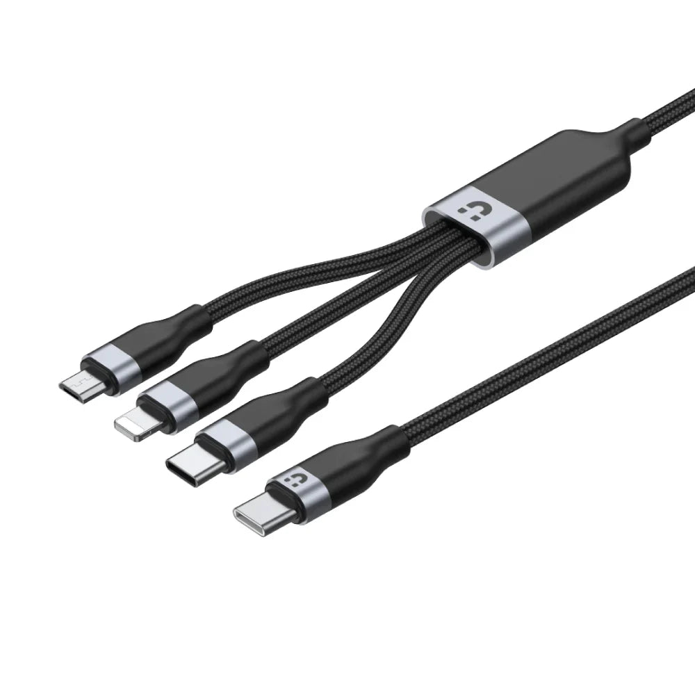 UNITEK C14101BK-1.5M 3-in-1 USB-C Cable Micro Lightning Type-C 1.5M for iPhone Android Samsung