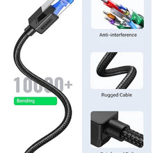 UGREEN 80432 CAT8 Shielded LAN Cable 3M 40Gbps 2000MHz Braided for Gaming PC Router