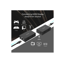 UNITEK V101A HDMI Extender Over Ethernet 150M 1080P Cat6 RJ45 Plug-and-Play for TV Projector Gaming