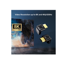UNITEK A1046ABK03 8K HDMI Right Angle Adapter 90° & 270° 48Gbps 8K@60Hz 4K@120Hz HDR eARC Gold-Plated