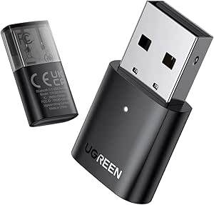 UGREEN 80889 USB Bluetooth 5.0 Adapter Driver-Free Dongle for PC Laptop Keyboard Mouse Headset