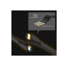 UNITEK C11063BK-1.5M HDMI Flat Cable 4K@60Hz 1.5M Gold-Plated Shielded for TV Monitor Projector