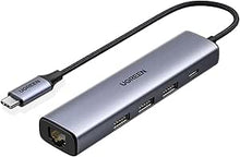 UGREEN 20932 USB-C Hub Gigabit Ethernet 3x USB 3.0 PD Charging for MacBook iPad Pro Dell XPS