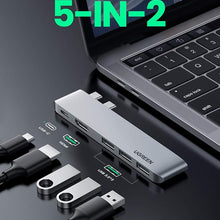UGREEN 60559 Dual USB-C Hub 3x USB 3.0 HDMI 4K@30Hz 100W PD for MacBook Pro Air