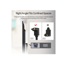 UNITEK Y-C1002 HDMI Right Angle Cable 3M 4K@60Hz 18Gbps HDR10 HDCP 2.2 for Wall-Mounted TV