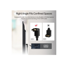 UNITEK Y-C1009 HDMI Right Angle 270° Cable 3M 4K@60Hz 18Gbps HDR10 HDCP 2.2 for Wall-Mounted TV