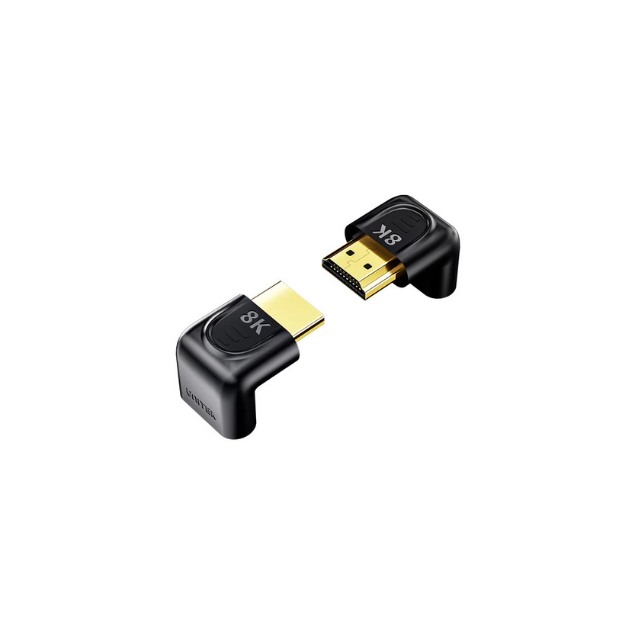 UNITEK A1046ABK03 8K HDMI Right Angle Adapter 90° & 270° 48Gbps 8K@60Hz 4K@120Hz HDR eARC Gold-Plated