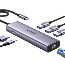 UGREEN 15598 6-in-1 USB-C Hub: 4K HDMI, Gigabit Ethernet & 100W PD