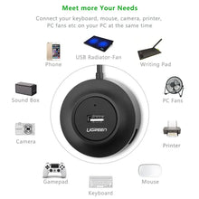 UGREEN 20277 USB 2.0 Hub 4-Port Splitter 1 Meter 480Mbps for Laptop PC Keyboard Mouse Flash Drive