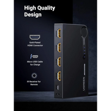 UGREEN 40234 3-Port HDMI Switch 3x1 4K@30Hz for TV Monitor Projector PS4 Xbox