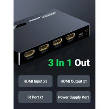 UGREEN 40234 3-Port HDMI Switch 3x1 4K@30Hz for TV Monitor Projector PS4 Xbox