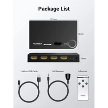 UGREEN 40234 3-Port HDMI Switch 3x1 4K@30Hz for TV Monitor Projector PS4 Xbox