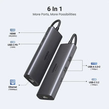 UGREEN 45000 6-in-1 USB-C Hub: 4K@60Hz HDMI, 10Gbps & 100W PD