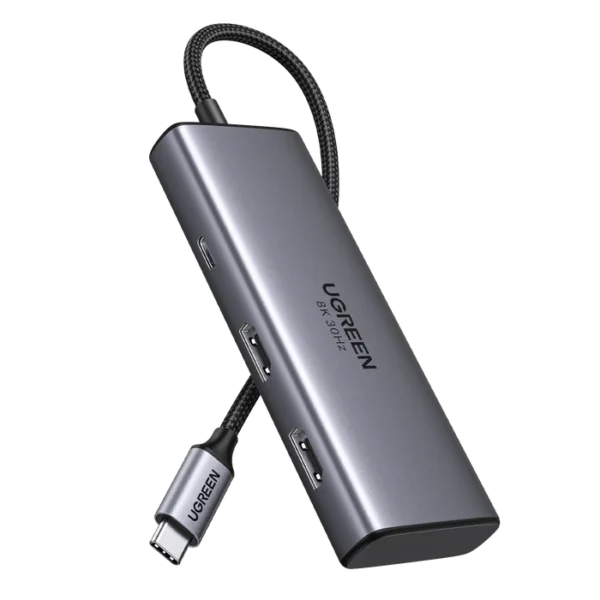 UGREEN 15852 6-in-1 USB-C Hub: Dual 8K HDMI, USB 3.0 & 100W PD