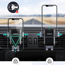 UGREEN 30401 Gravity Phone Holder for Round Air Vent Automatic Locking Car Mount for iPhone Samsung