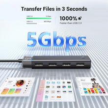 UGREEN 15548 USB 3.2 Gen 1 Hub 4-Ports 5Gbps for Laptop PC Flash Drive External HDD