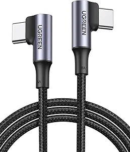 UGREEN 70696 Angled USB-C Cable 1m – 100W PD Fast Charging & Braided