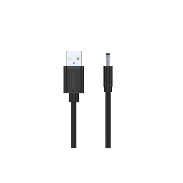 UNITEK Y-C495BK USB-A to DC 3.5x1.35mm Power Cable 1M 15W 5V-3A for Routers Speakers LED Lights
