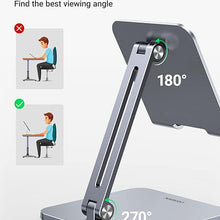 UGREEN 40393 Foldable Metal Tablet Stand Black Aluminum for iPad Pro 12.9 iPhone Samsung