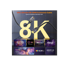 UNITEK C11091AGY01-1M 8K HDMI Extension Cable 1M 48Gbps 8K@60Hz 4K@120Hz HDR10+ HDCP 2.3