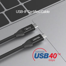 UNITEK C14100BK-0.8M USB4 Cable 40Gbps 100W PD 8K@60Hz 0.8M Thunderbolt 3 Compatible for Mac M1 PC