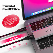 UNITEK C14100BK-0.8M USB4 Cable 40Gbps 100W PD 8K@60Hz 0.8M Thunderbolt 3 Compatible for Mac M1 PC