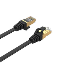 UNITEK C1897BK-1M Cat7 SSTP Flat Ethernet Cable 1M 10Gbps 500MHz Gold-Plated for PC Router