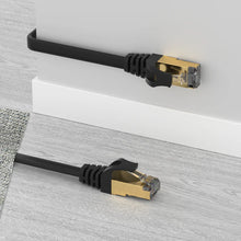 UNITEK C1897BK-1M Cat7 SSTP Flat Ethernet Cable 1M 10Gbps 500MHz Gold-Plated for PC Router