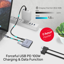 UNITEK D1049A USB-C Hub 4K HDMI VGA PD 100W USB-A for Mac Windows MST Triple Display
