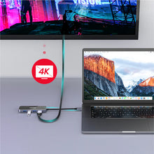 UNITEK D1084A 6-in-1 USB-C Hub 4K@60Hz HDMI 3xUSB-A 5Gbps Gigabit Ethernet 100W PD Glass Design