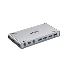 UNITEK D1118AGY01-EU USB-C KVM Switch 4K@30Hz HDMI Split-Screen 10Gbps 5-Port USB-A for 2 PCs