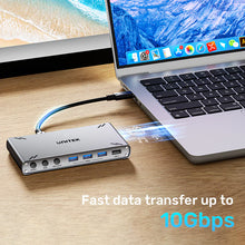 UNITEK D1118AGY01-EU USB-C KVM Switch 4K@30Hz HDMI Split-Screen 10Gbps 5-Port USB-A for 2 PCs