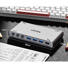 UNITEK D1118AGY01-EU USB-C KVM Switch 4K@30Hz HDMI Split-Screen 10Gbps 5-Port USB-A for 2 PCs