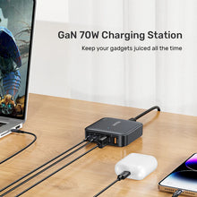 UNITEK P1228ABK01-EU 70W GaN Desktop Charger 4-Port 2xUSB-C 2xUSB-A PD3.0 QC3.0 for MacBook iPhone EU