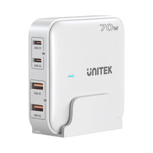 UNITEK P1228ABK01-EU 70W GaN Desktop Charger 4-Port 2xUSB-C 2xUSB-A PD3.0 QC3.0 for MacBook iPhone EU