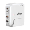 UNITEK P1228ABK01-EU 70W GaN Desktop Charger 4-Port 2xUSB-C 2xUSB-A PD3.0 QC3.0 for MacBook iPhone EU