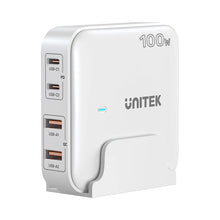 UNITEK P1229ABK01-EU 100W GaN Desktop Charger 4-Port 2xUSB-C 2xUSB-A PD3.0 QC3.0 for MacBook Laptop EU