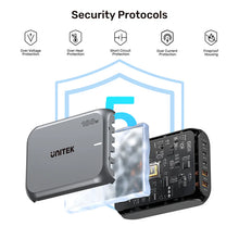 UNITEK P1234AGY01-EU 188W PD3.1 GaN Desktop Charger 5-Port 140W for MacBook Pro USB-C USB-A EU